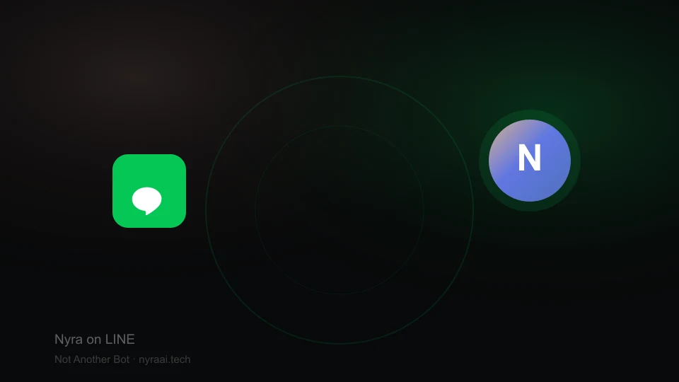 LINE messenger logo with Nyra personal AI assistant — Thai and English support across Southeast Asia and Japan